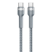 REMAX Jany Series Nylon Braided Wire USB Typ C PD Power Delivery 2.0 100W 20V 5A 1m silver (RC-172)