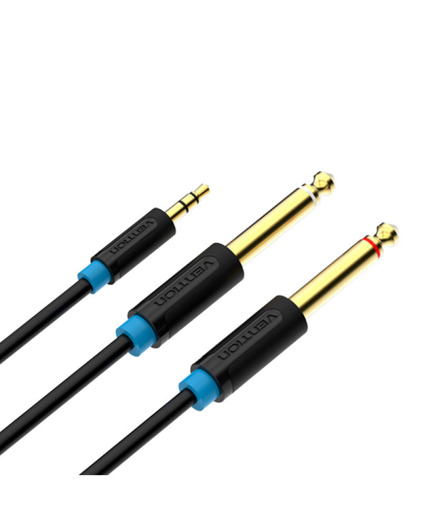 Vention BACBD Male TRS 3.5mm to 2x Male 6.35mm Audio Cable 0.5m Black