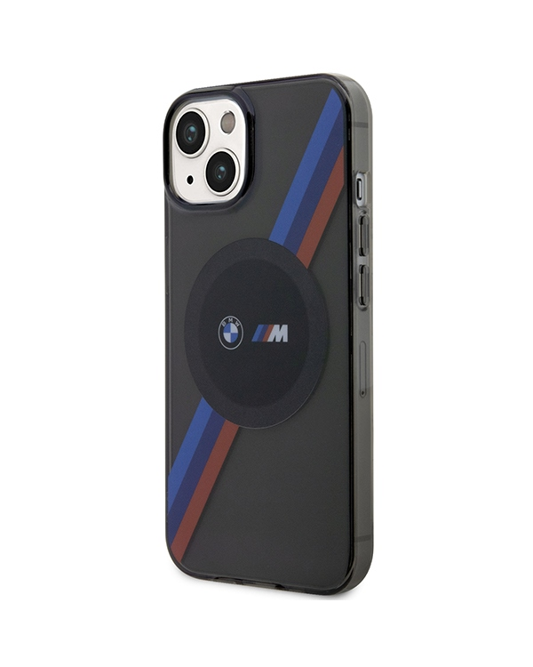 Etui BMW BMHMP14SHDTK iPhone 14 6.1" szary|grey Tricolor Stripes MagSafe