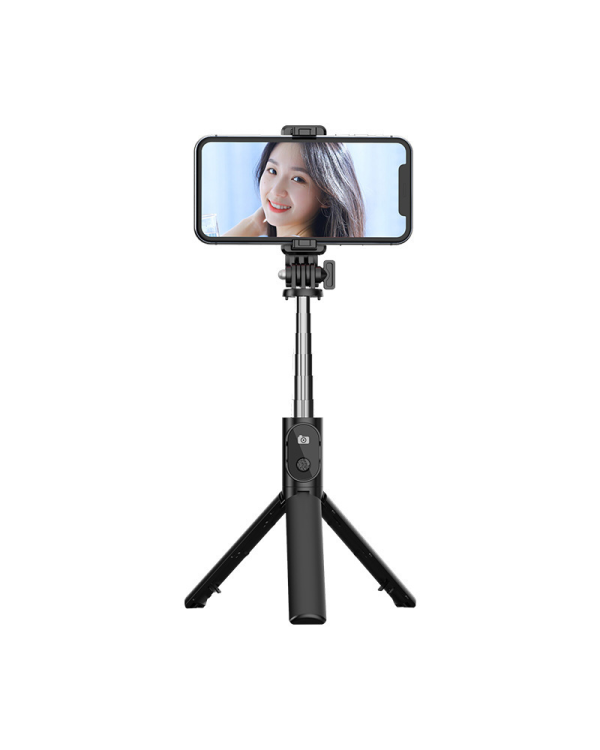 Selfie Stick MINI - со съемным пультом дистанционного управления Bluetooth и штативом - P20S BLACK