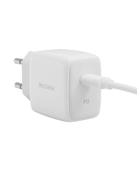 Настенное зарядное устройство 25W PD Ricomm RC251 EU, 1xUSB-C + кабель USB-C 2,1 м