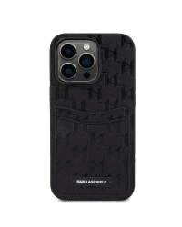 Karl Lagerfeld Saffiano Monogram Card Slot Case for iPhone 13 Pro Black