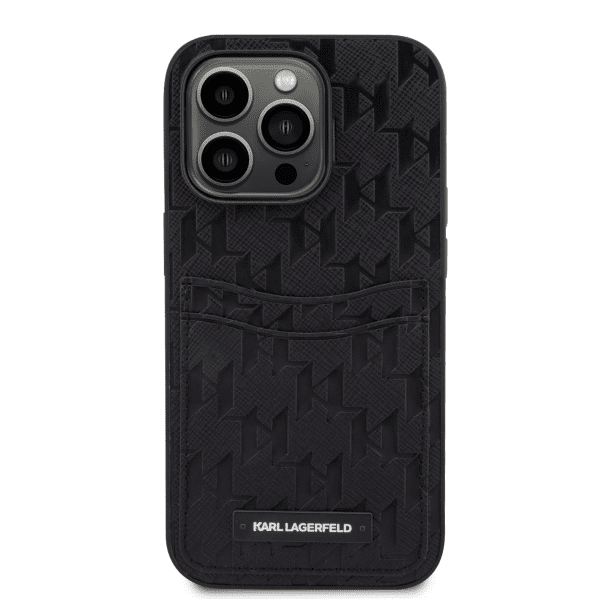 Обложка книги «Karl Lagerfeld Saffiano Monogram Card Slot Case for iPhone 13 Pro Black»