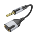 Borofone Cable BL19 Creator 2 in 1 - jack 3,5mm male to 2xjack 3,5mm female - 15 cm black
