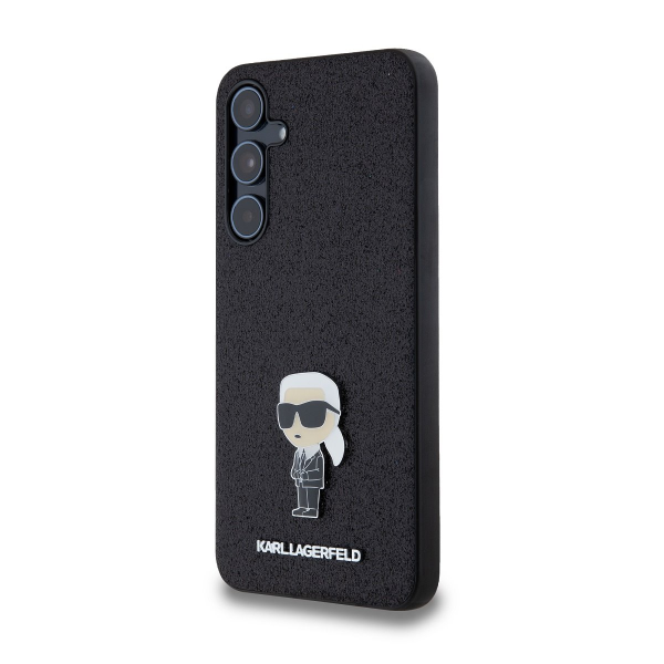Чехол Karl Lagerfeld Fixed Glitter Metal Ikonik для Samsung Galaxy A55 5G черный