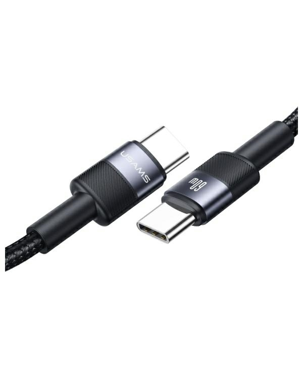 USAMS USB-C кабель к USB-C 60W 1,2 м алюминиевый кабель данных SY серии SJ724USB01 (US-SJ724)
