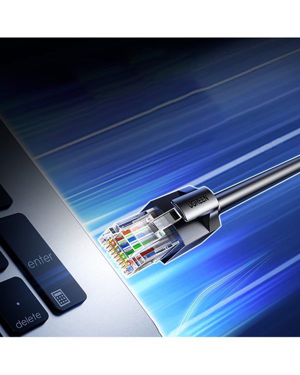 Ugreen Cat6A UTP Ethernet кабель 8 м - черный