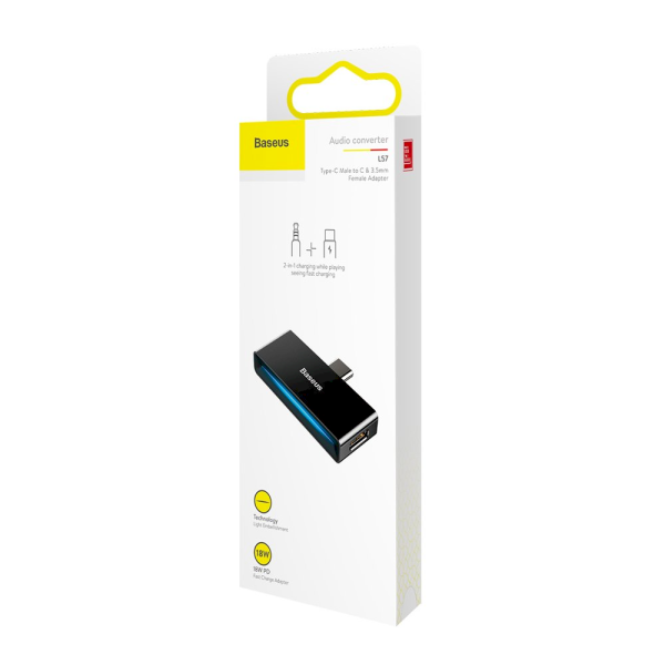 Baseus CATL57-01 Универсальный переходник адаптер для аудио USB-C -> 3.5mm Черный