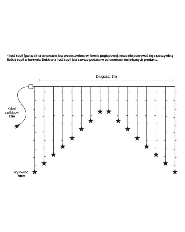 Световой занавес MOON 136 LED| Stars | холодный белый свет