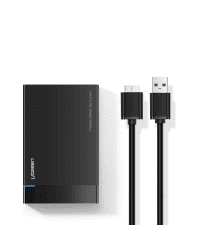 Ugreen external hard drive HDD SSD housing case SATA 2,5'' USB 3.2 Gen 1 (5 Gbps) micro USB SuperSpeed + cable black (US221 30848)
