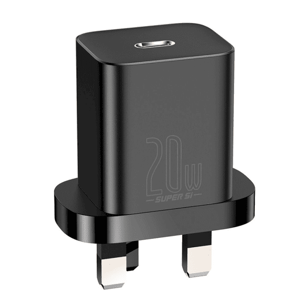 Обложка книги «Baseus Super Si 1C fast wall charger USB Type C 20W UK Power Delivery black (CCSUP-K01)»