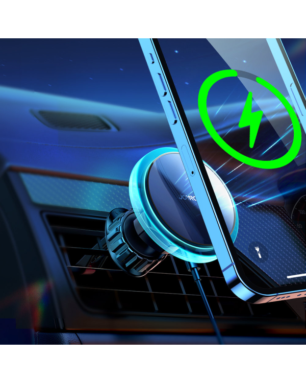 Автомобильный держатель Joyroom JR-ZS291 с беспроводной зарядкой / 15 Вт / MagSafe серебристого цвета