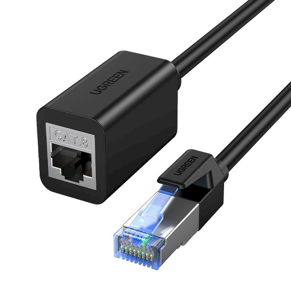 Ugreen extension cable Ethernet RJ45 Cat8 40000 Mbps/ 40 Gbps internet cable 1m black (NW192)
