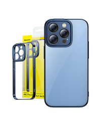 Baseus Набор из прозрачного чехла с блестками и закаленного стекла для iPhone 14 Pro Max (синий)