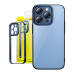 Baseus Набор из прозрачного чехла с блестками и закаленного стекла для iPhone 14 Pro Max (синий)