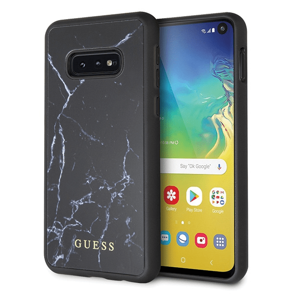 Guess GUHCS10LHYMABK S10e G970 czarny |black hard case Marble