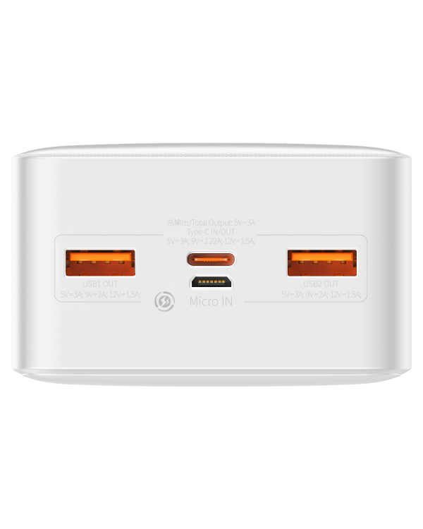 Powerbank Baseus Bipow 30000mAh, 20W (white)