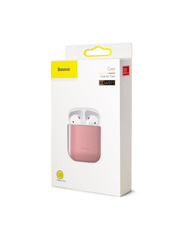 Baseus Ultrathin Series Силиконовый чехол для наушников Apple Airpods 1 / 2 Розовый