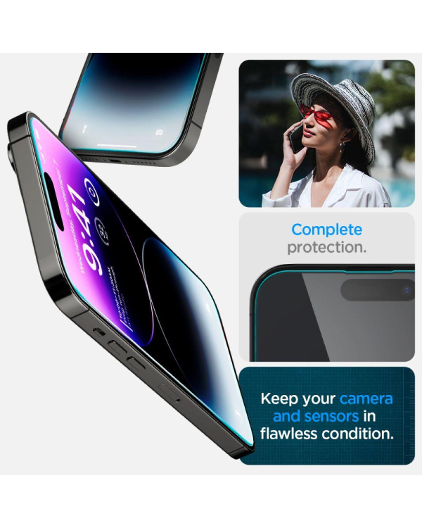 Дополнительное изображение книги «Закаленное стекло для iPhone 14 Pro с аппликатором Spigen Glas.tR EZ FIT (2 шт.)»