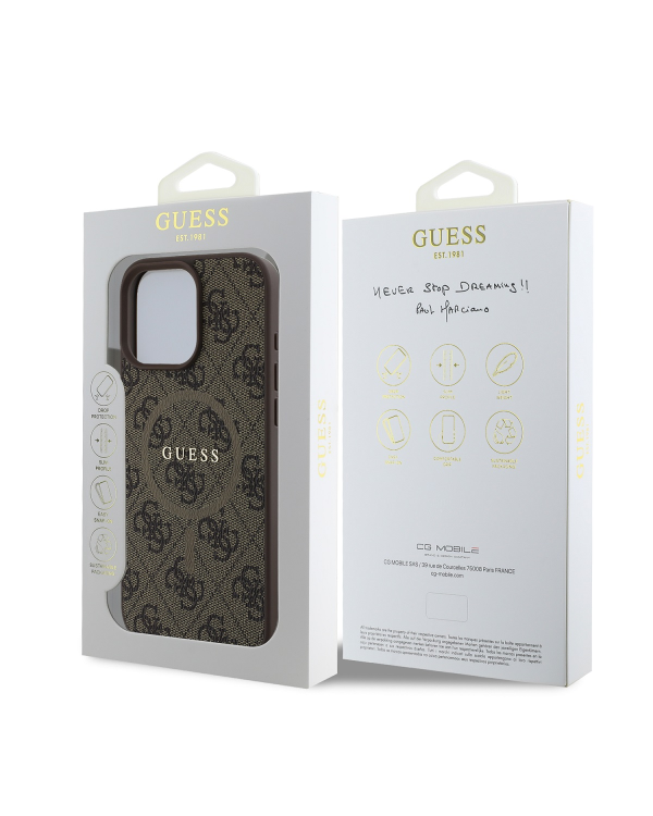 Чехол Guess GUHMP16LG4GFRW Magsafe для iPhone 16 Pro | коричневый