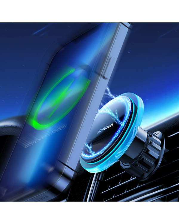 Автомобильный держатель Joyroom JR-ZS291 с беспроводной зарядкой / 15 Вт / MagSafe серебристого цвета