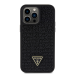 Guess Rhinestones Triangle Metal Logo Case for iPhone 15 Pro Max Black