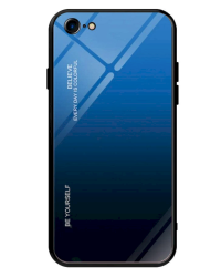 Fusion Gradient Glass Back Case Силиконовый чехол для Apple iPhone 7 / 8 / SE 2020 Синий - Черный