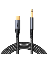 Joyroom стерео аудио кабель AUX 3,5 мм миниджек - USB-C для телефона 1,2 м черный (SY-A07)