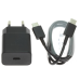 EP-T1510EBE + EP-DA705BBE Samsung 15 Вт дорожное зарядное устройство + USB-C|USB-C Data Cable черный (OEM)