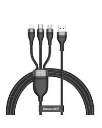Baseus 3in1 USB - Lightning / USB Typ C / micro USB data charging cable 1,2 m 5 A 480 Mbps 40 W black and gray (CA1T3-G1)
