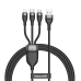Обложка книги «Baseus 3in1 USB - Lightning / USB Typ C / micro USB data charging cable 1,2 m 5 A 480 Mbps 40 W black and gray (CA1T3-G1)»
