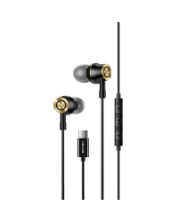 USAMS Słuchawki stereo EP-43 metal USB-C czarny|black HSEP4301