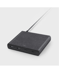 UNIQ Govern. network. HUB Surge 90W black / charcoal black 2xUSB Quick Charge 3.0 + 2xUSB-C PD 3.0 (LITHOS Collective)