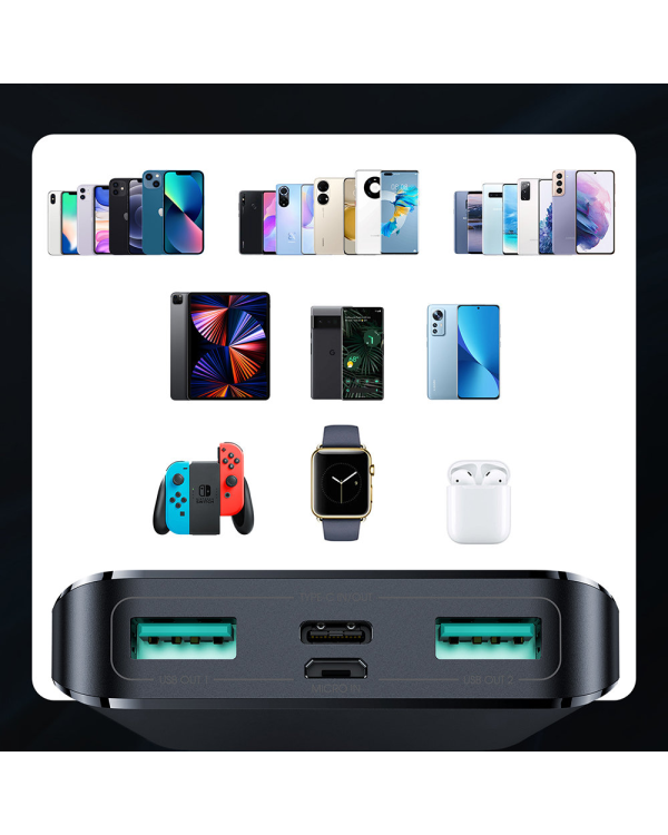 Joyroom power bank 15W 10000mAh PD QC3.0 AFC black (JR-T013)