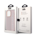 Karl Lagerfeld PU Saffiano Rhinestone Charm Case for iPhone 14 Pro Pink
