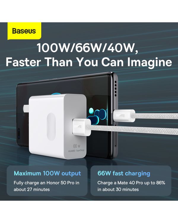 Baseus Dynamic Series USB cable - USB Type C 100W 2m white (CALD000702)