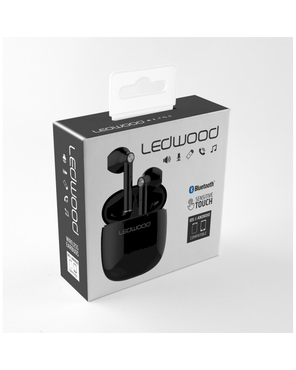 Ledwood TWS T16 Airpods Bluetooth 5.0 Беспроводные Наушники с Микрофоном Черные