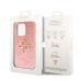 Guess PU Fixed Glitter 4G Metal Logo Case for iPhone 15 Pro Pink