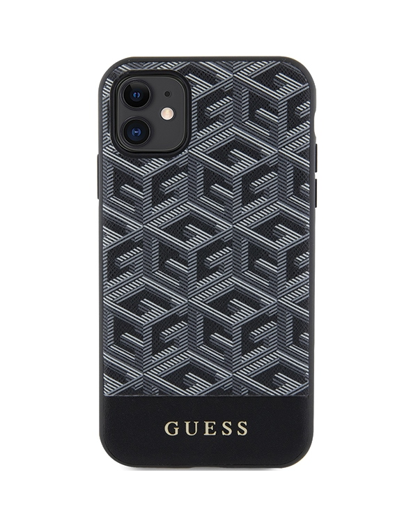 Guess PU G Cube MagSafe Compatible Case for iPhone 11 Black
