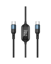 Remax Litxn Series USB Type C - USB Type C 60W fast charging data cable Power Delivery with display screen power meter 1m black (RC-193a)