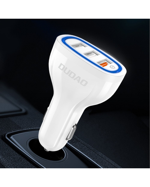 Dudao Car Charger Quick Charge Quick Charge 3.0 QC3.0 2.4A 18W 3x USB Black (R7S black)
