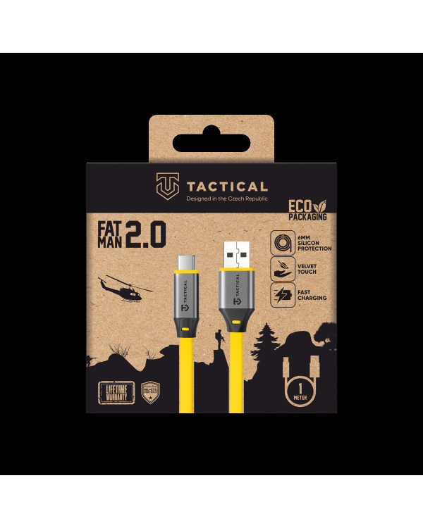 Tactical кабель Fat Man 2.0 USB-A|USB-C 1 м | желтый