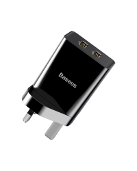 Baseus wall charger UK adapter 2x USB 2.1A 10,5W black (CCFS-S01)