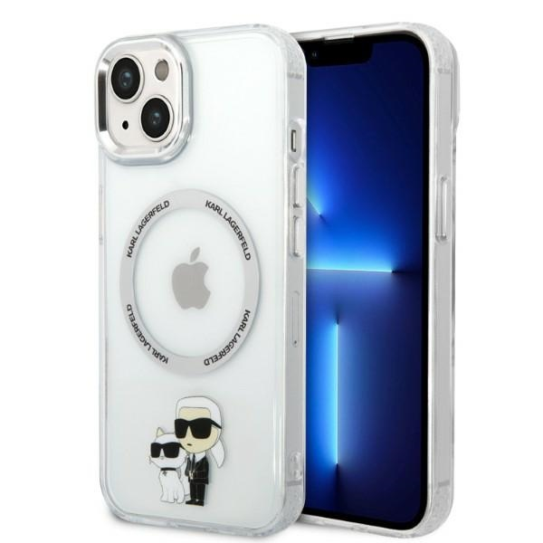 Karl Lagerfeld MagSafe Compatible Case IML Karl and Choupette NFT for iPhone 14 Transparent