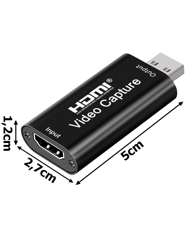 Конвертер видеосигнала из HDMI в USB (захват изображения) черный