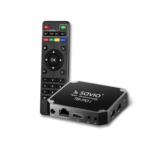 Savio TB-P01 Приставка для TV Android 9.0 / 4K / Wi-Fi / 2GB / 16GB / 4 x 1.2 Ghz / H.265 / HDMI v2.0 / USB / Micro SD Savio TB-P01 Приставка для TV Android 9.0 / 4K / Wi-Fi / 2GB / 16GB / 4 x 1.2 Ghz / H.265 / HDMI v2.0 / USB / Micro SD
