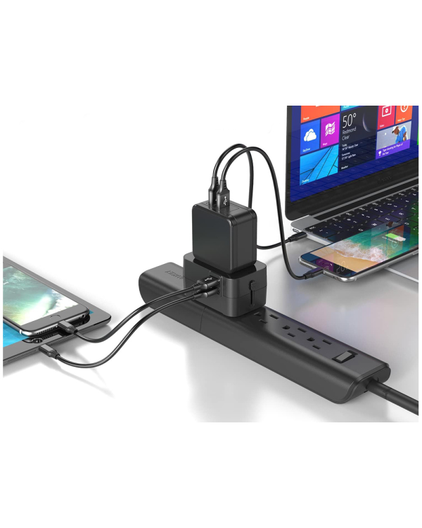 Адаптер зарядного устройства Fusion Великобритания | США | AU | CH | EU | USB 2.1A | (220 В) черный