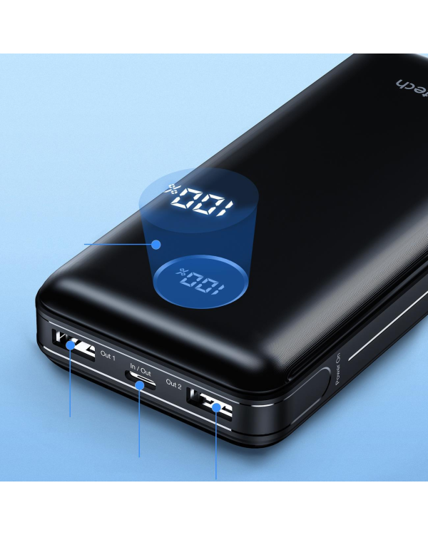 Choetech powerbank PD 45W 20000mAh черный (B653)