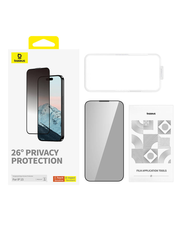 Privacy Protection Tempered Glass Baseus Diamond  iPhone 15