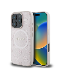 Guess GUHMP16LPSAPSMEP iPhone 16 Pro 6.3" różowy|pink hardcase Saffiano Peony Classic Logo MagSafe